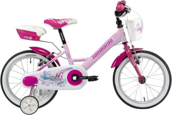 Bici lombardo 16 mariposa pink/fuchsia glossy